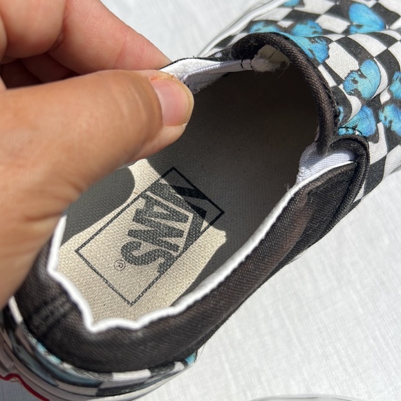 VANS BUTTERFLY CHECKERED SLIP-ON TRUE WHITE SIZE M 4. F 5.5 - Picture 8 of 16